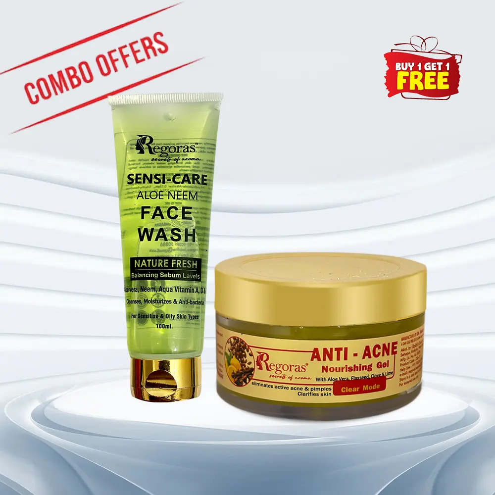 Anti Acne Gel and Aloe Neem Face Wash Combo