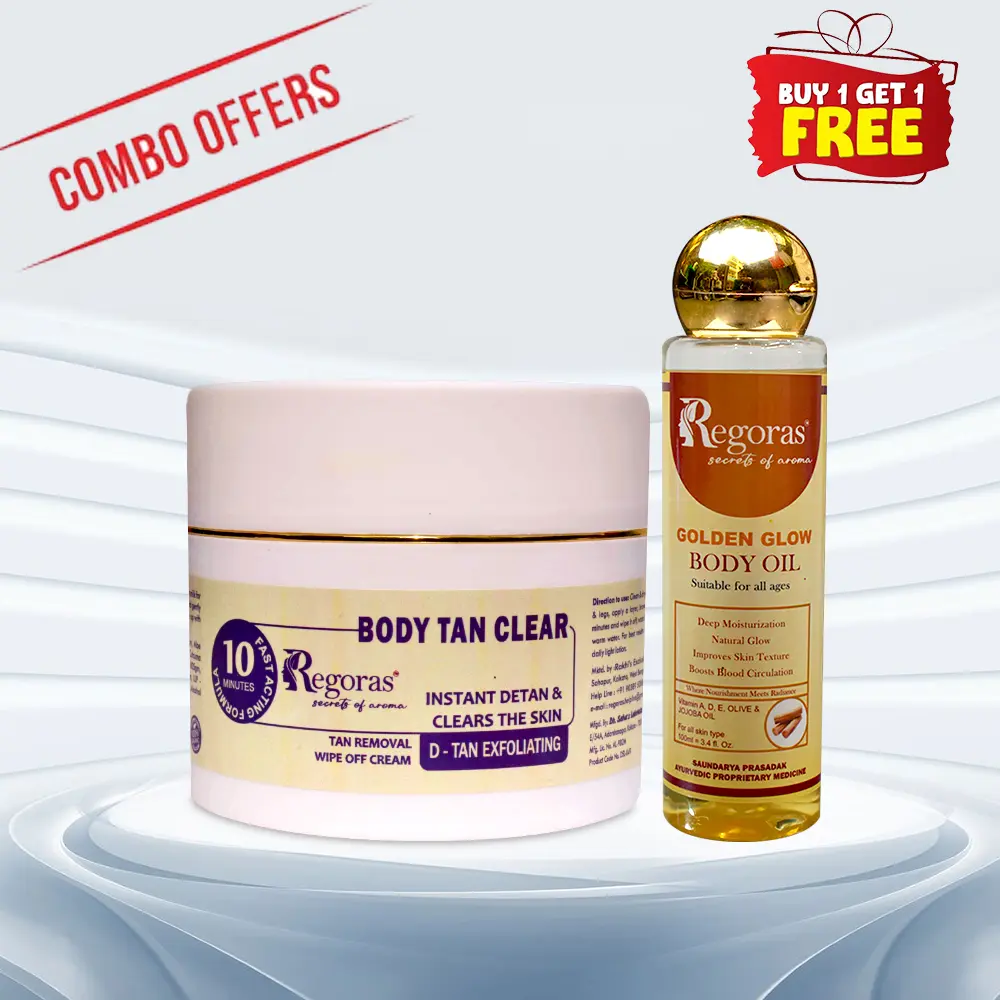 Body Tan Clear Cream and Golden Glow Body Oil Combo