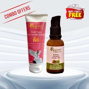 Sun Guard Lotion and Basil Face Serum Combo
