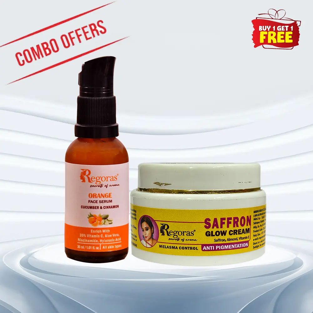 Orange Face Serum and Saffron Glow Cream Combo