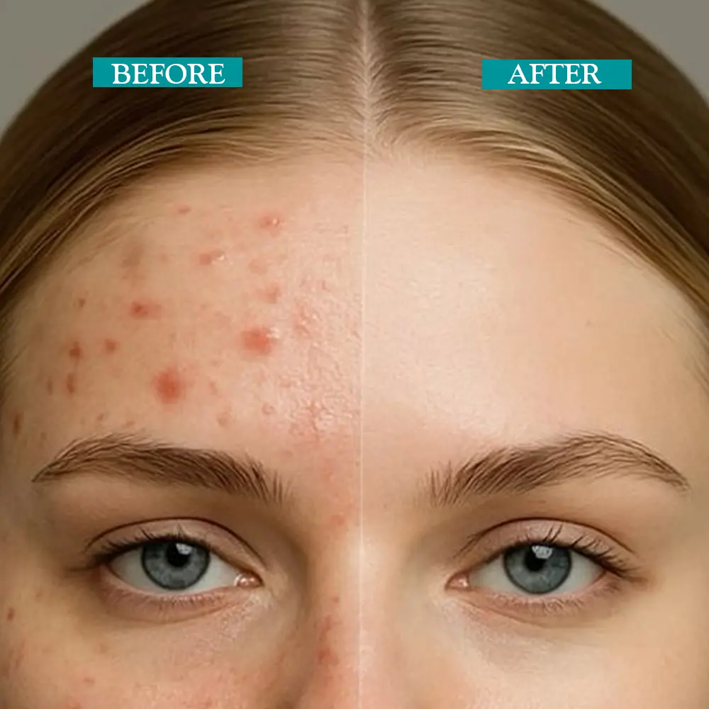 Anti-Acne Nourishing Gel before and and after effect
